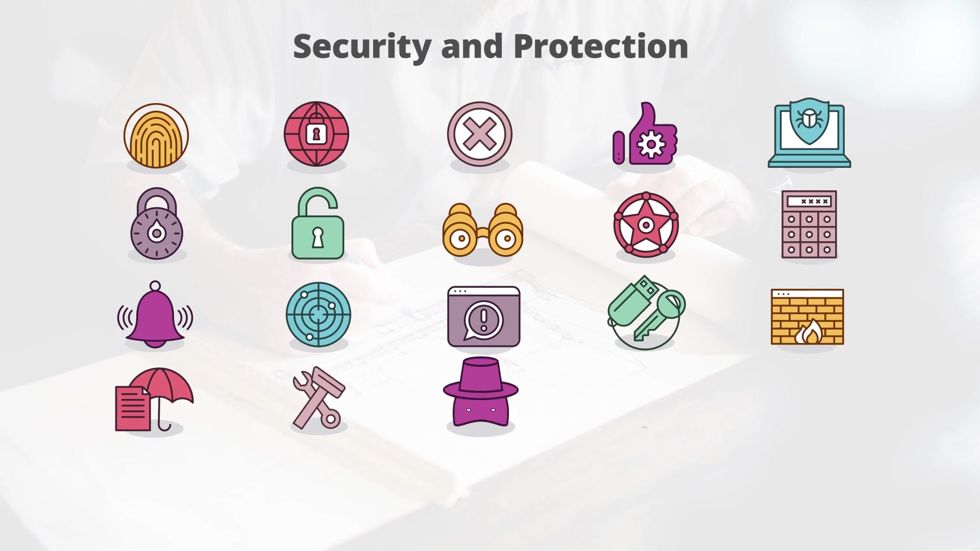Security And Protection Flat Animation Icons - Download Videohive 23380958