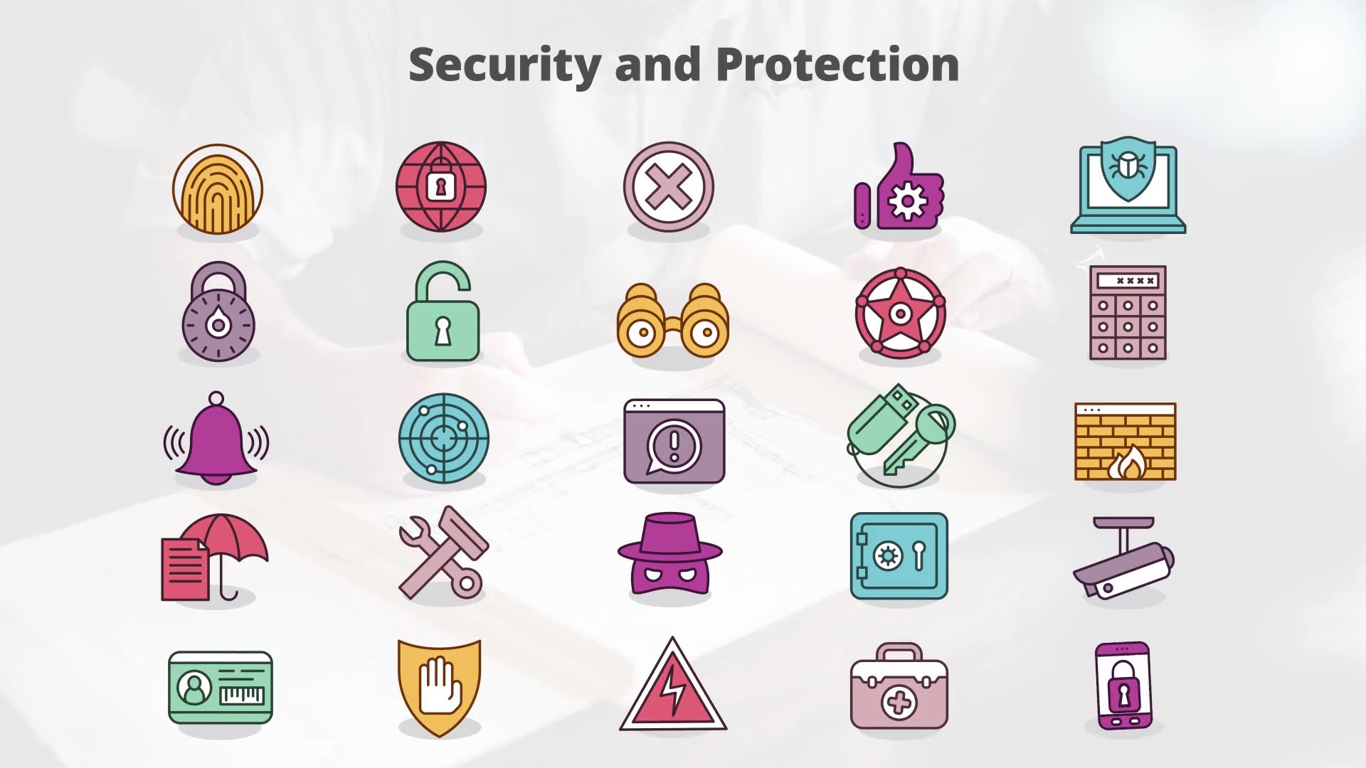 Security And Protection Flat Animation Icons - Download Videohive 23380958