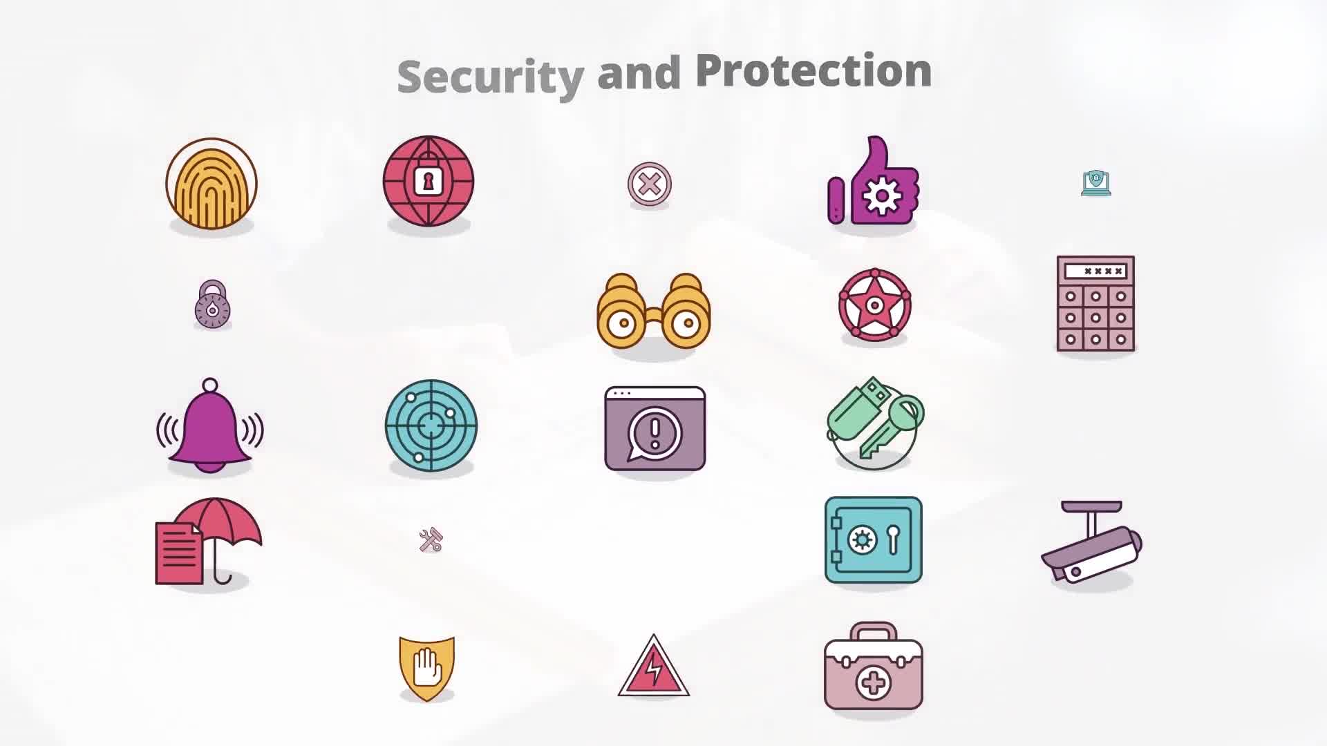 Security And Protection – Flat Animation Icons (MOGRT) Videohive 23662220 Premiere Pro Image 11