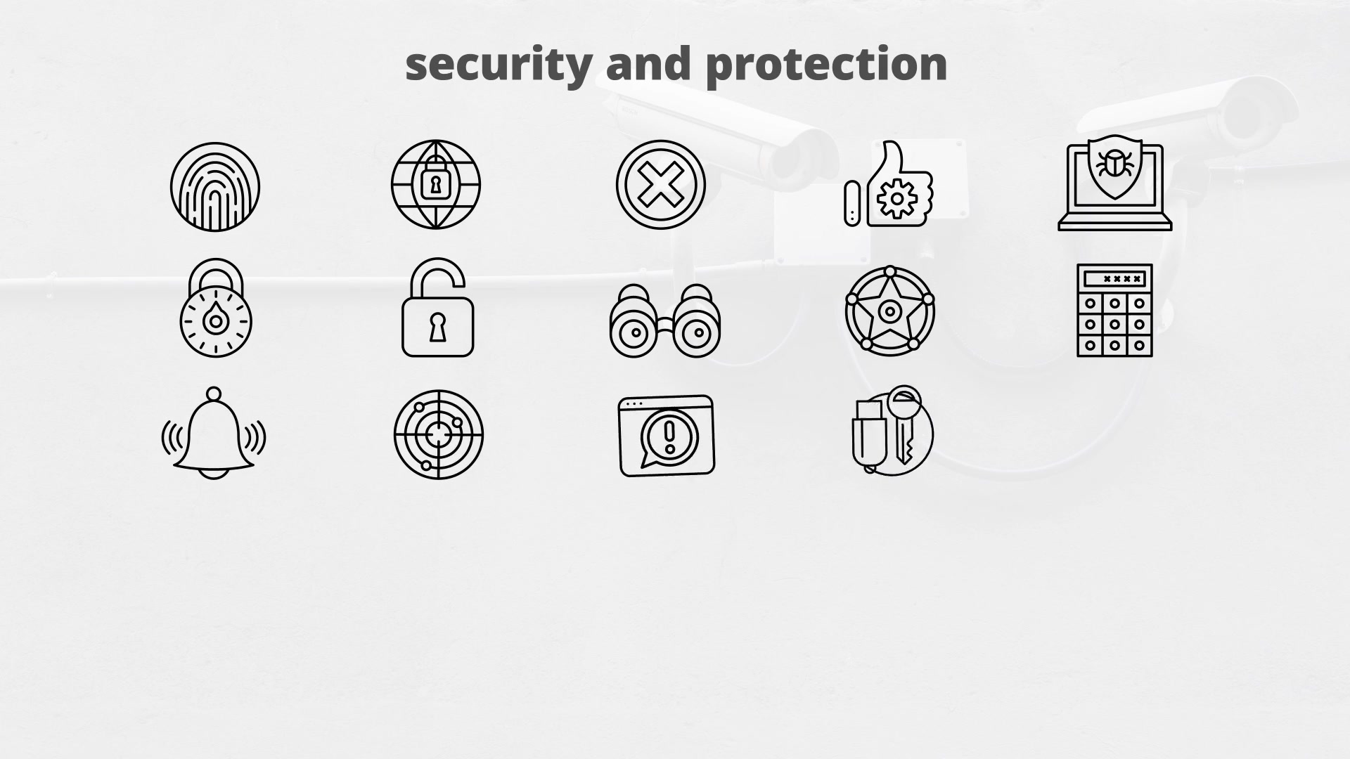 Security And Protection – Thin Line Icons Videohive 23595896 After Effects Image 6