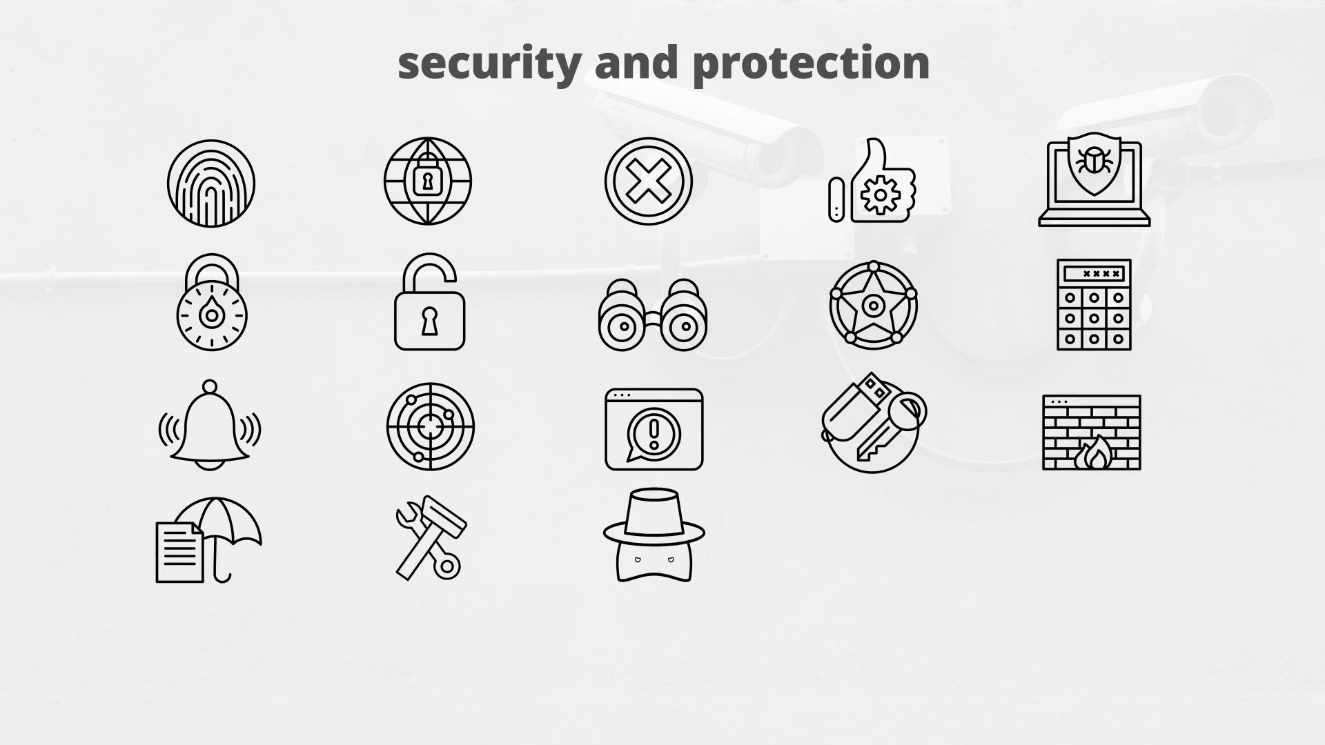 Security And Protection – Thin Line Icons Videohive 23595896 After Effects Image 7