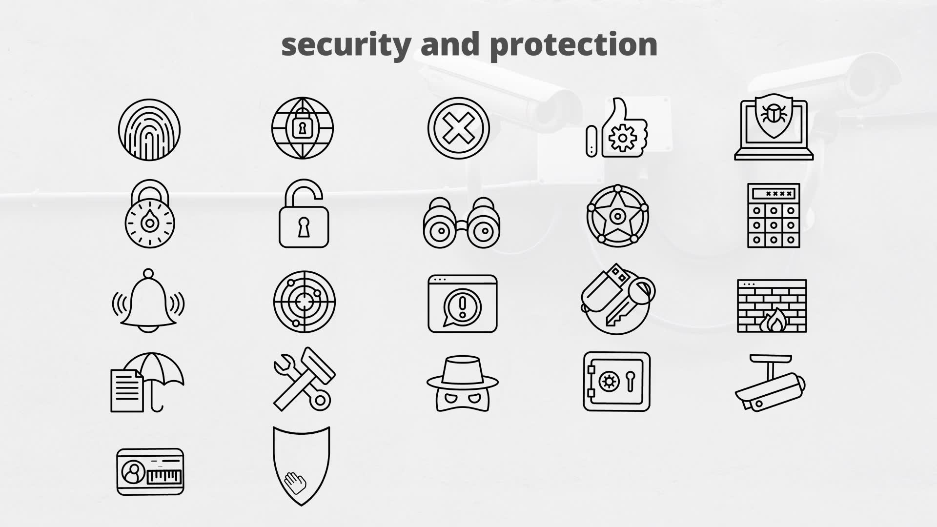 Security And Protection – Thin Line Icons Videohive 23595896 After Effects Image 8