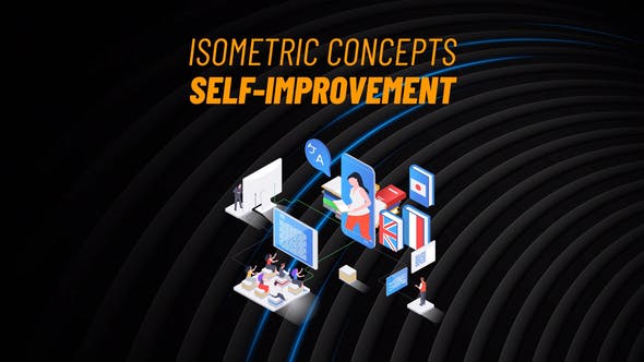Self Improvement Isometric Concept - Videohive Download 31223582