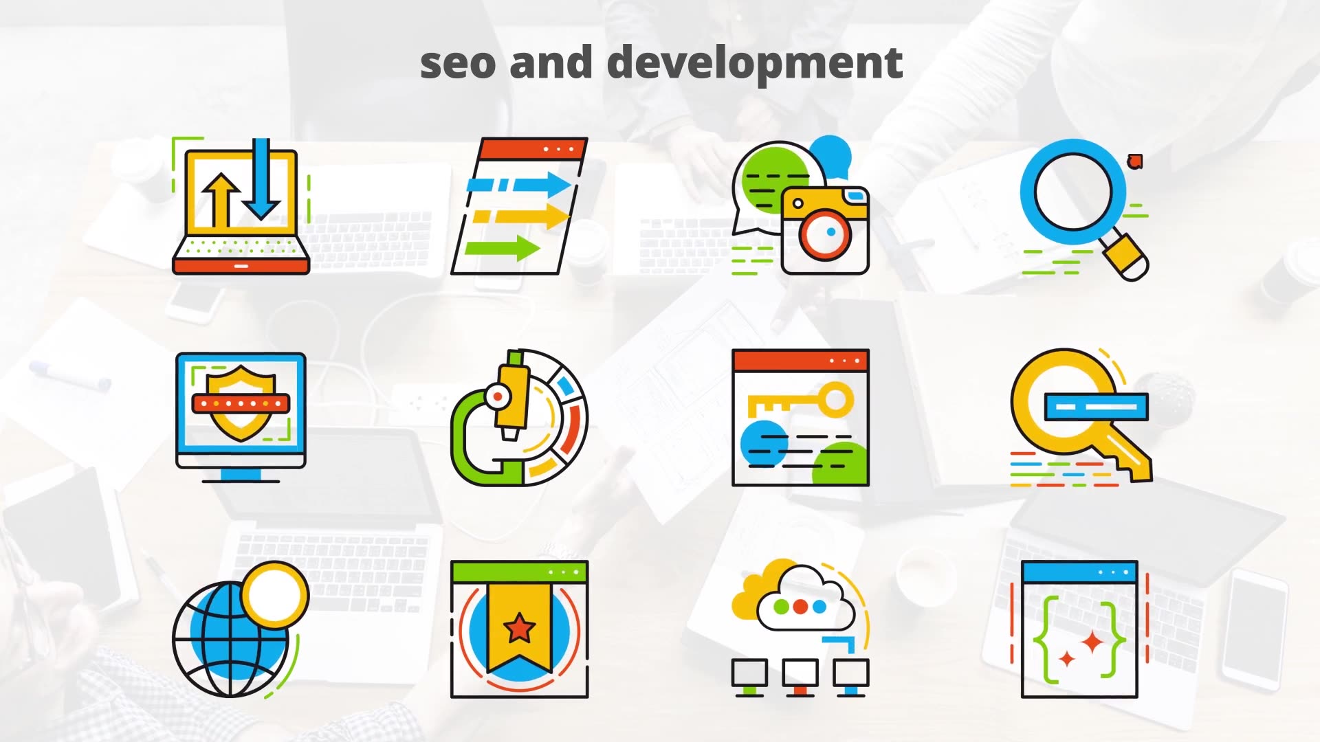 Seo And Development Flat Animated Icons Videohive 24429539 After Effects Image 7