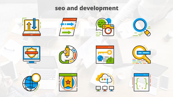 Seo And Development Flat Animated Icons - Videohive Download 24429539