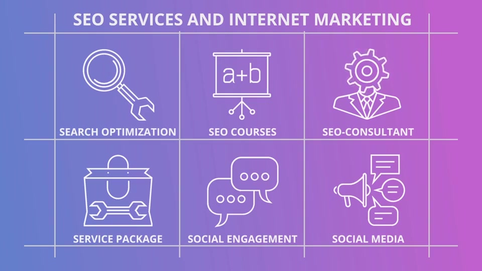 SEO And Internet Marketing Outline Icons - Download Videohive 21291304