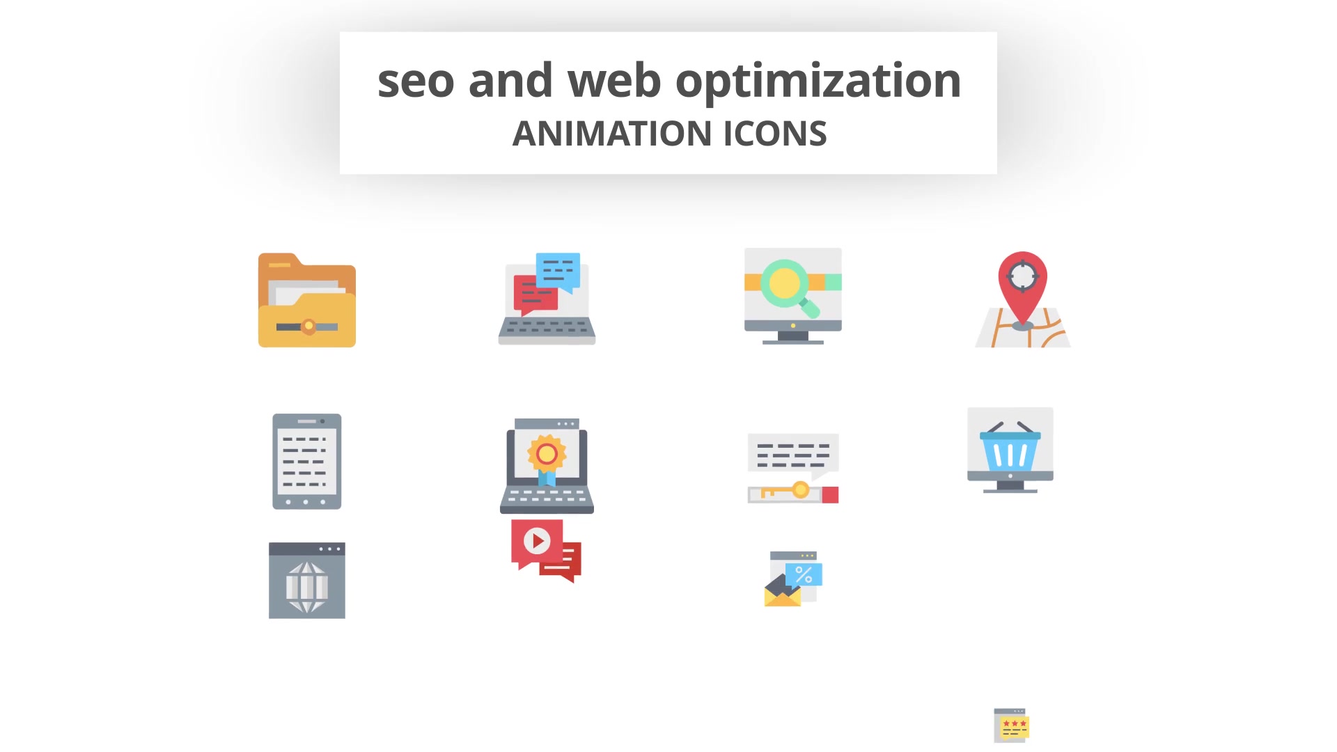 SEO and Web Optimization Animation Icons Videohive 26635085 After Effects Image 4