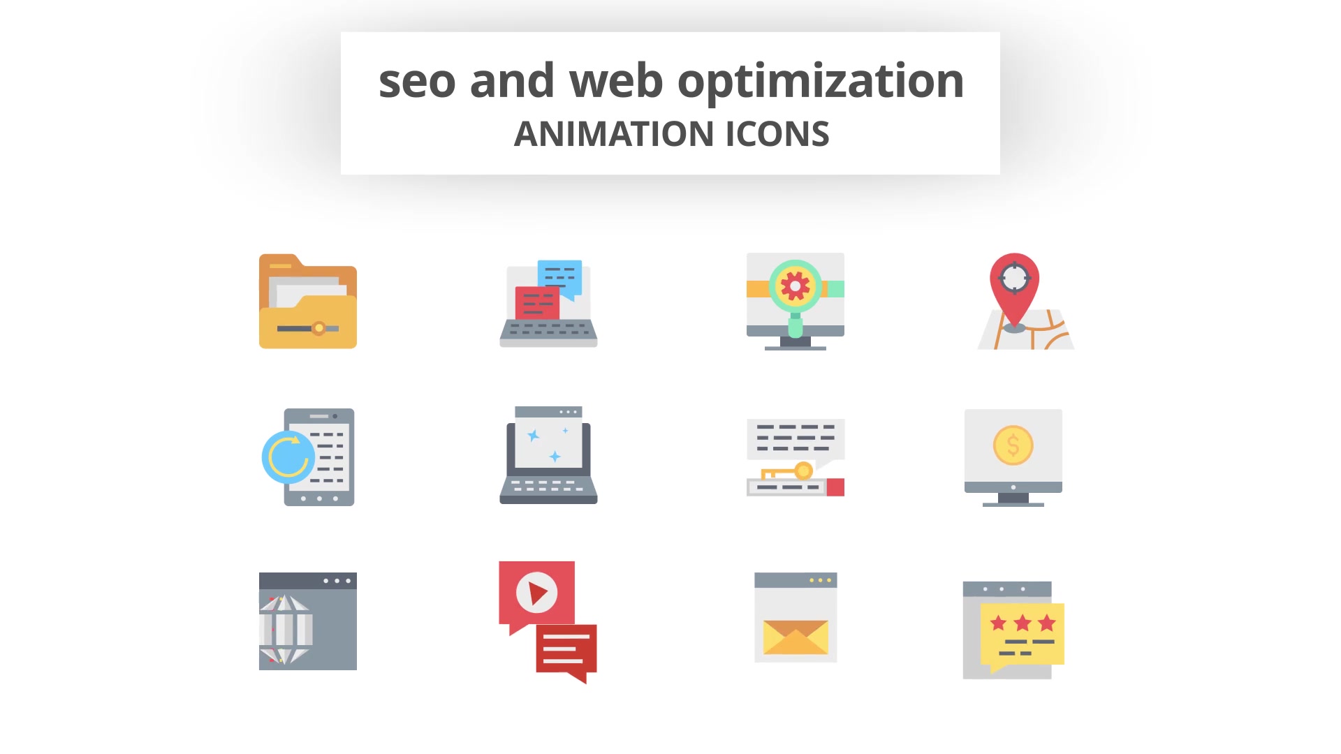 SEO and Web Optimization Animation Icons Videohive 26635085 After Effects Image 5
