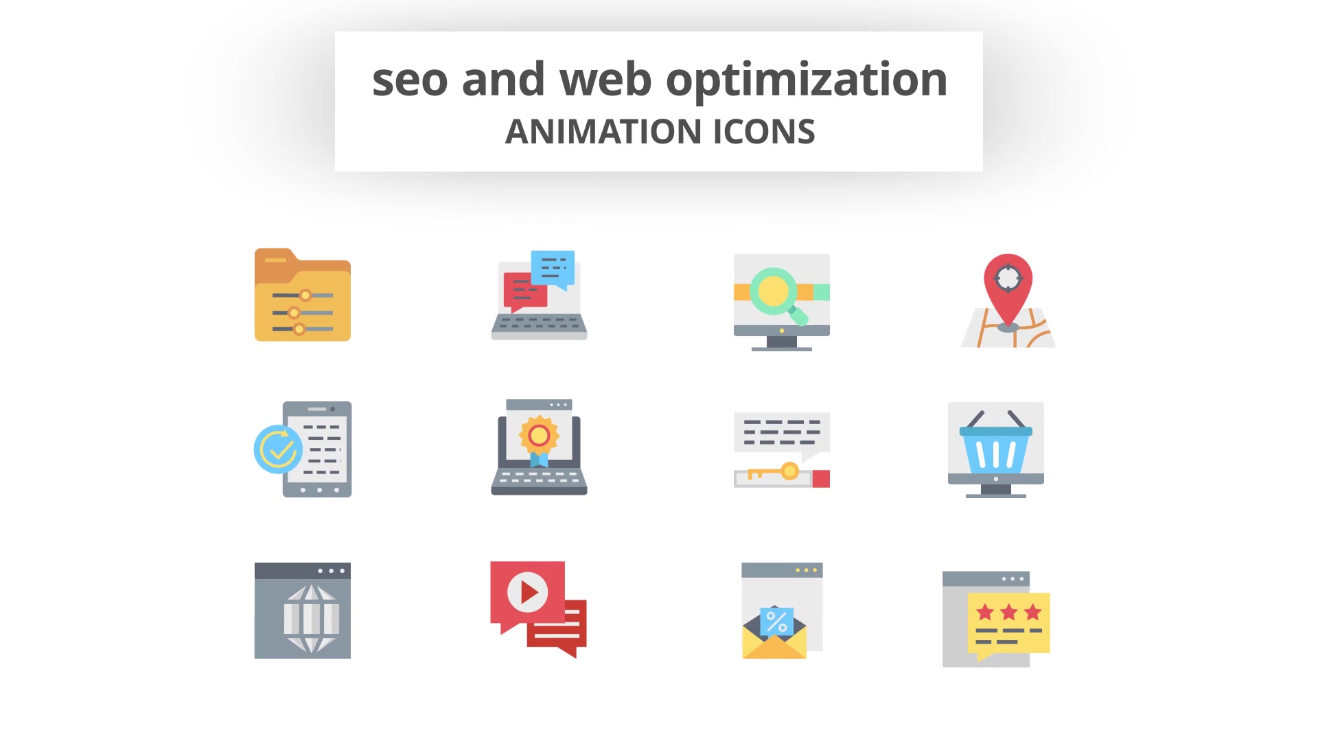 SEO and Web Optimization Animation Icons Videohive 26635085 After Effects Image 6