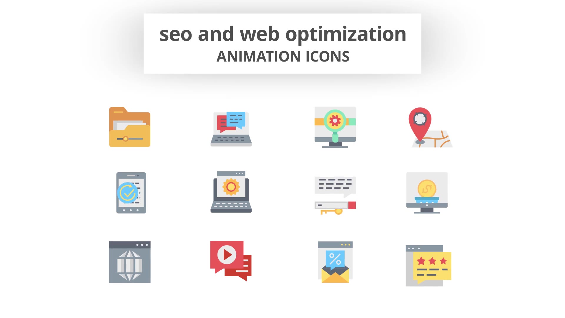 SEO and Web Optimization Animation Icons Videohive 26635085 After Effects Image 7