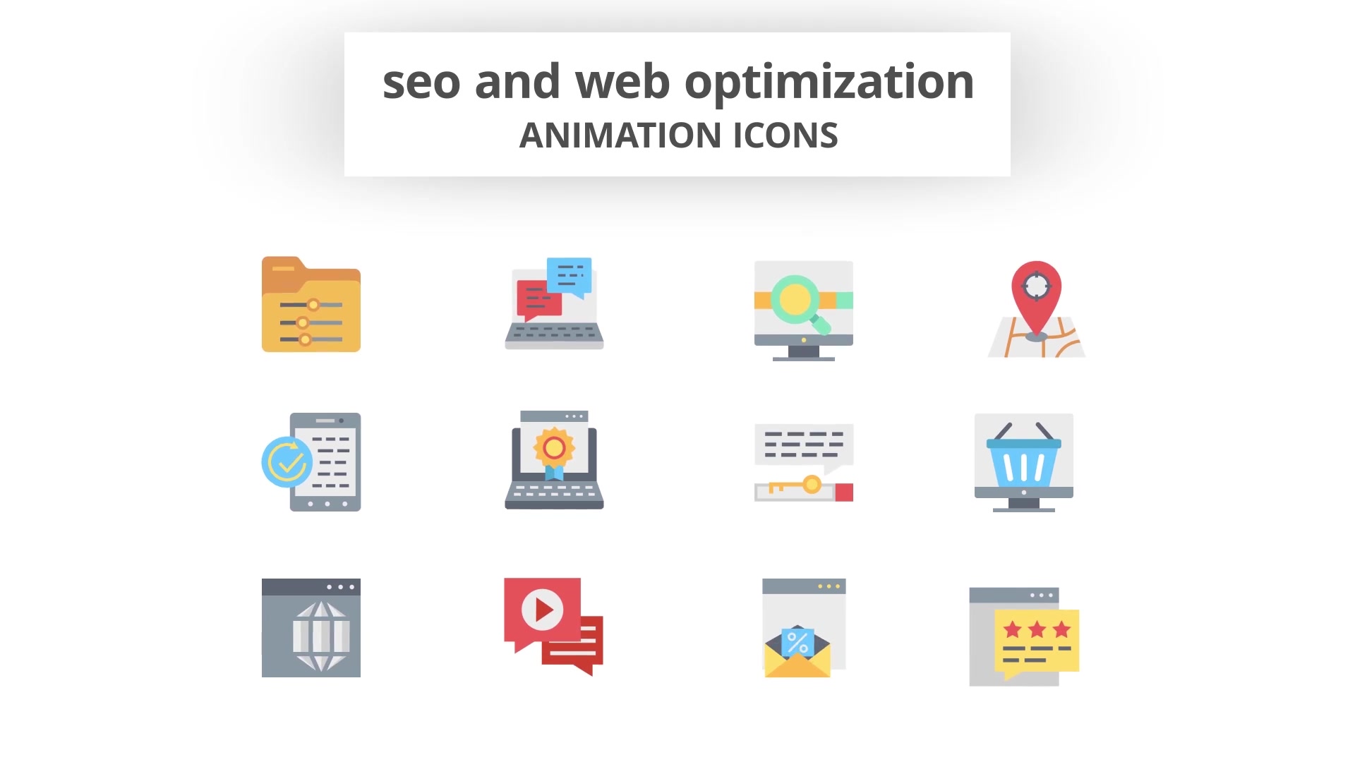 SEO and Web Optimization Animation Icons (MOGRT) Videohive 26755868 Premiere Pro Image 6