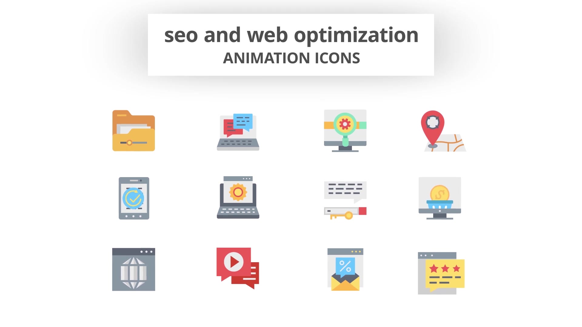 SEO and Web Optimization Animation Icons (MOGRT) Videohive 26755868 Premiere Pro Image 7
