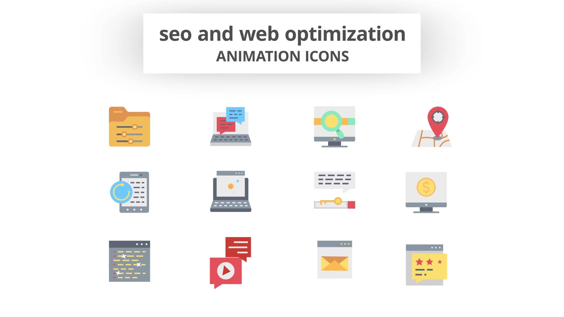 SEO and Web Optimization Animation Icons (MOGRT) Videohive 26755868 Premiere Pro Image 8