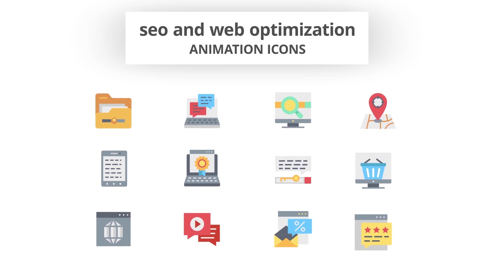 SEO and Web Optimization Animation Icons (MOGRT) Videohive 26755868 Premiere Pro Image 9