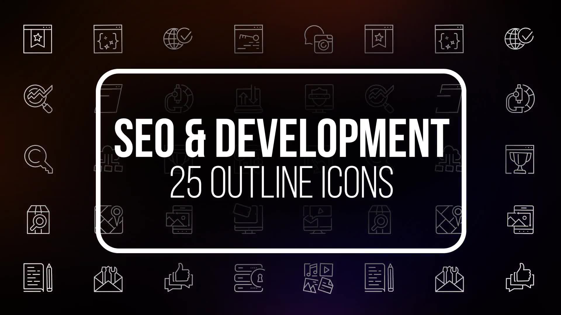 SEO Development 25 Outline Icons - Download Videohive 23195549