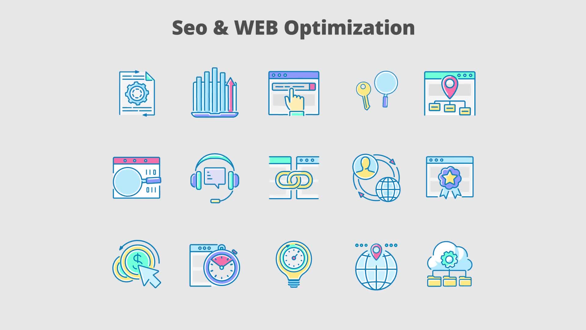 Seo Optimization Filled Outline Animated Icons Videohive 25653473 After Effects Image 10