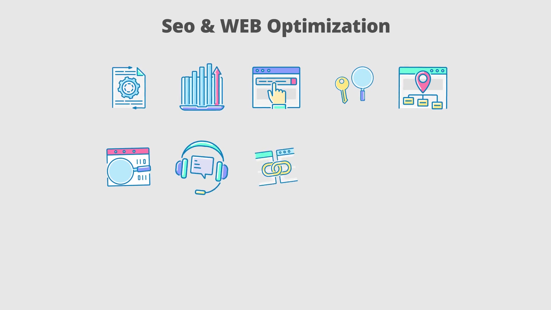Seo Optimization Filled Outline Animated Icons Videohive 25653473 After Effects Image 5