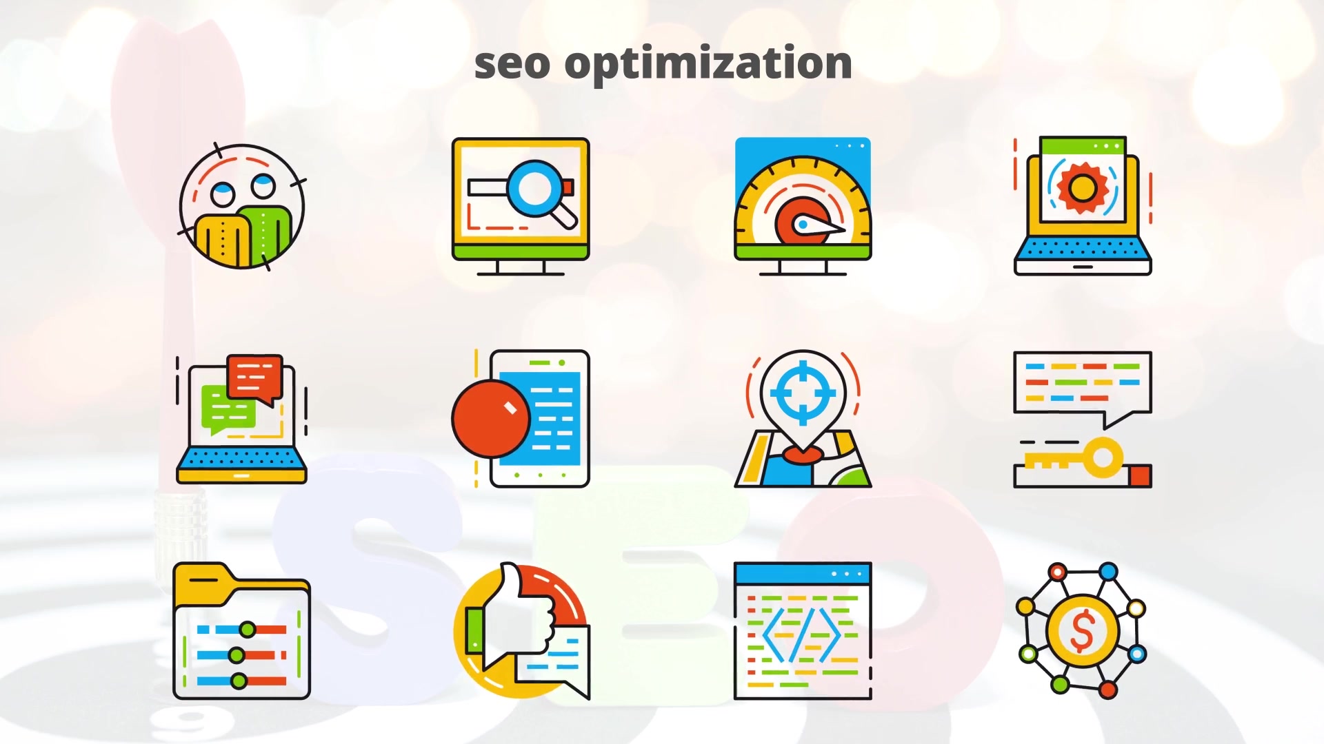 SEO Optimization Flat Animated Icons Videohive 24429480 After Effects Image 7