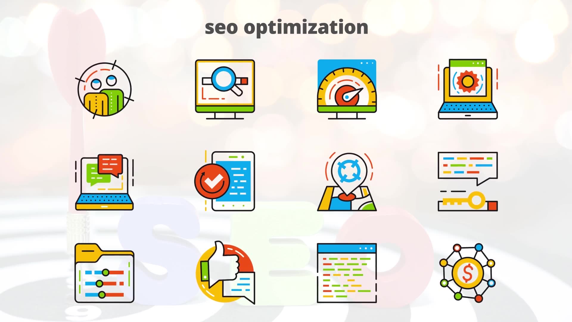 SEO Optimization Flat Animated Icons Videohive 24429480 After Effects Image 8