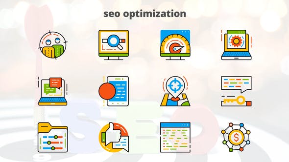 SEO Optimization Flat Animated Icons - 24429480 Download Videohive