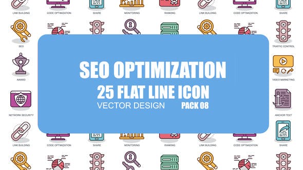 SEO Optimization Flat Animation Icons - Download Videohive 23370403