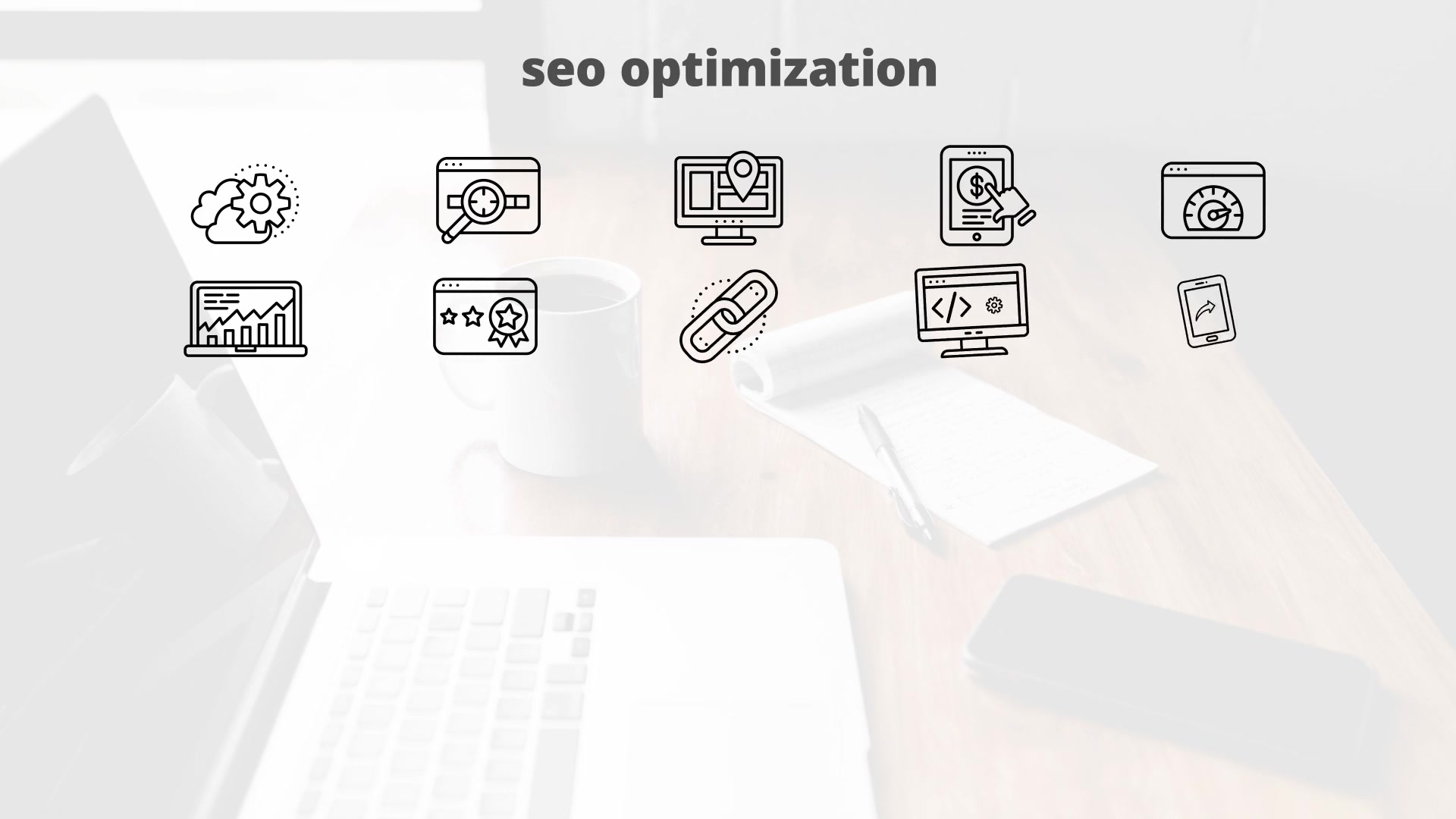 Seo Optimization – Thin Line Icons Videohive 23595788 After Effects Image 5