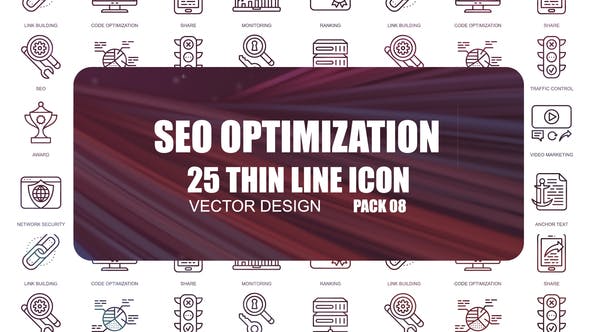 Seo Optimization – Thin Line Icons - Download 23595788 Videohive