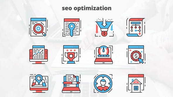 Seo Optimization – Thin Line Icons - Download Videohive 23454898