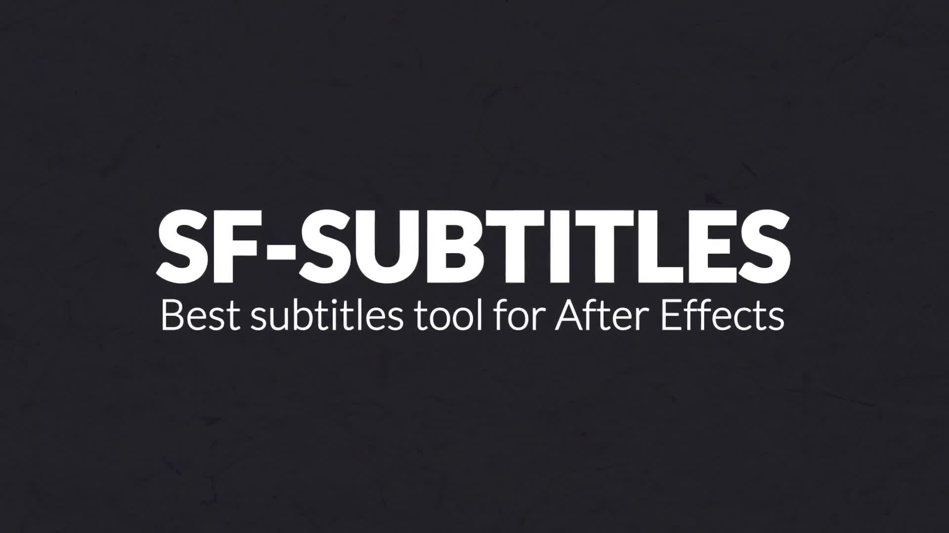 SF SUBTITLES Videohive 23457179 After Effects Image 1