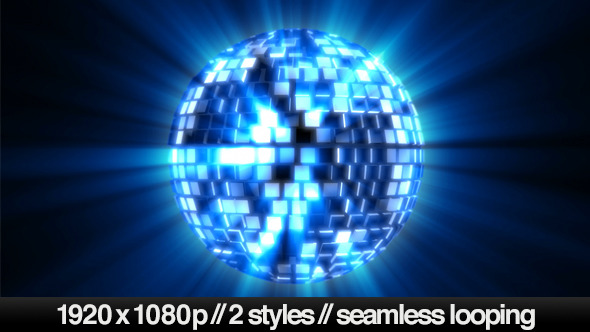 Shiny Mirror Disco Ball Spinning 2 Styles Loop - Download Videohive 4427249