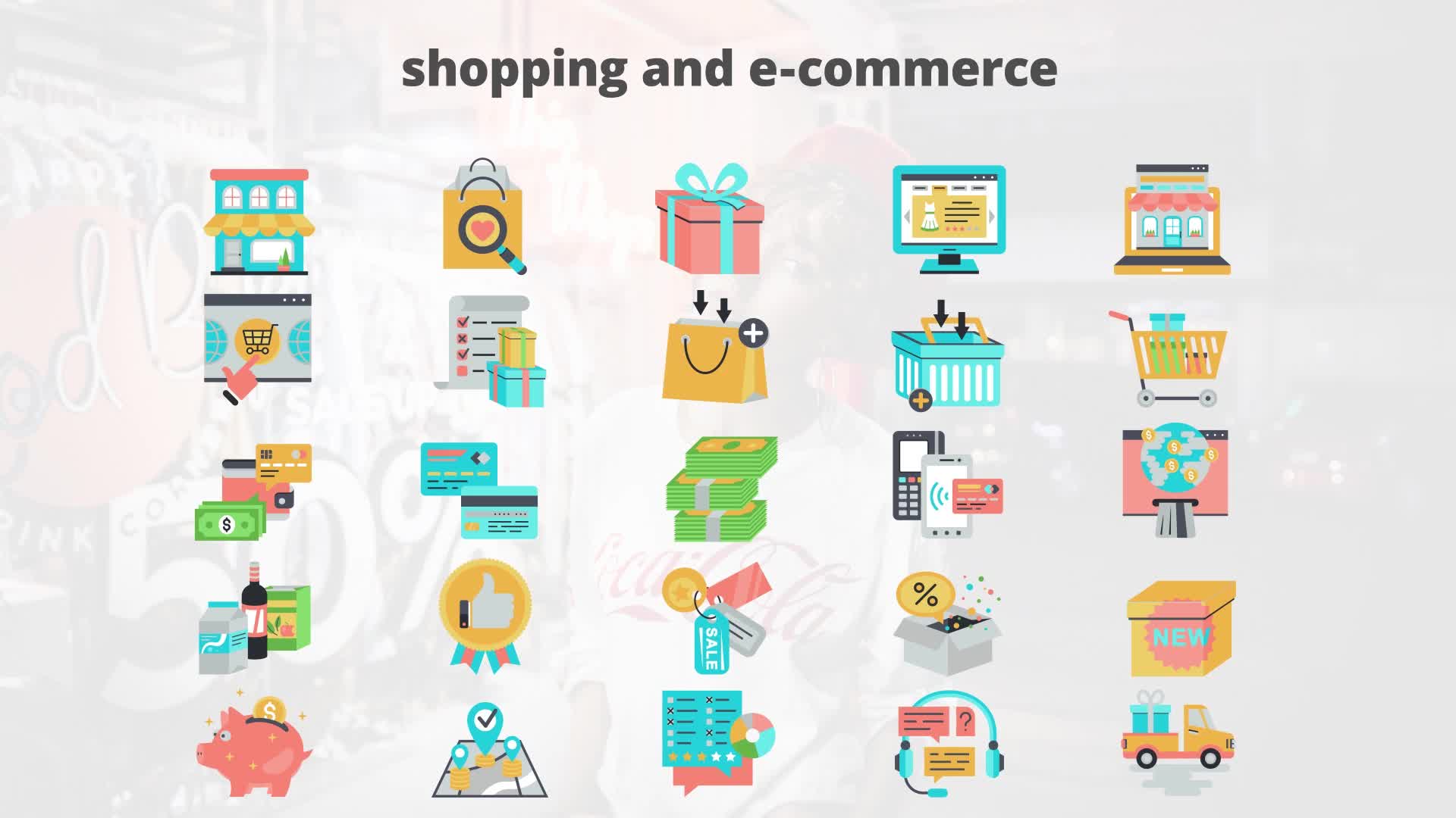 Shoping And Ecommerce Flat Animation Icons - Download Videohive 23465995