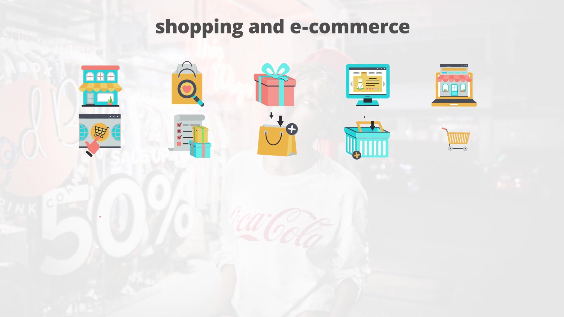 Shoping And Ecommerce Flat Animation Icons - Download Videohive 23465995