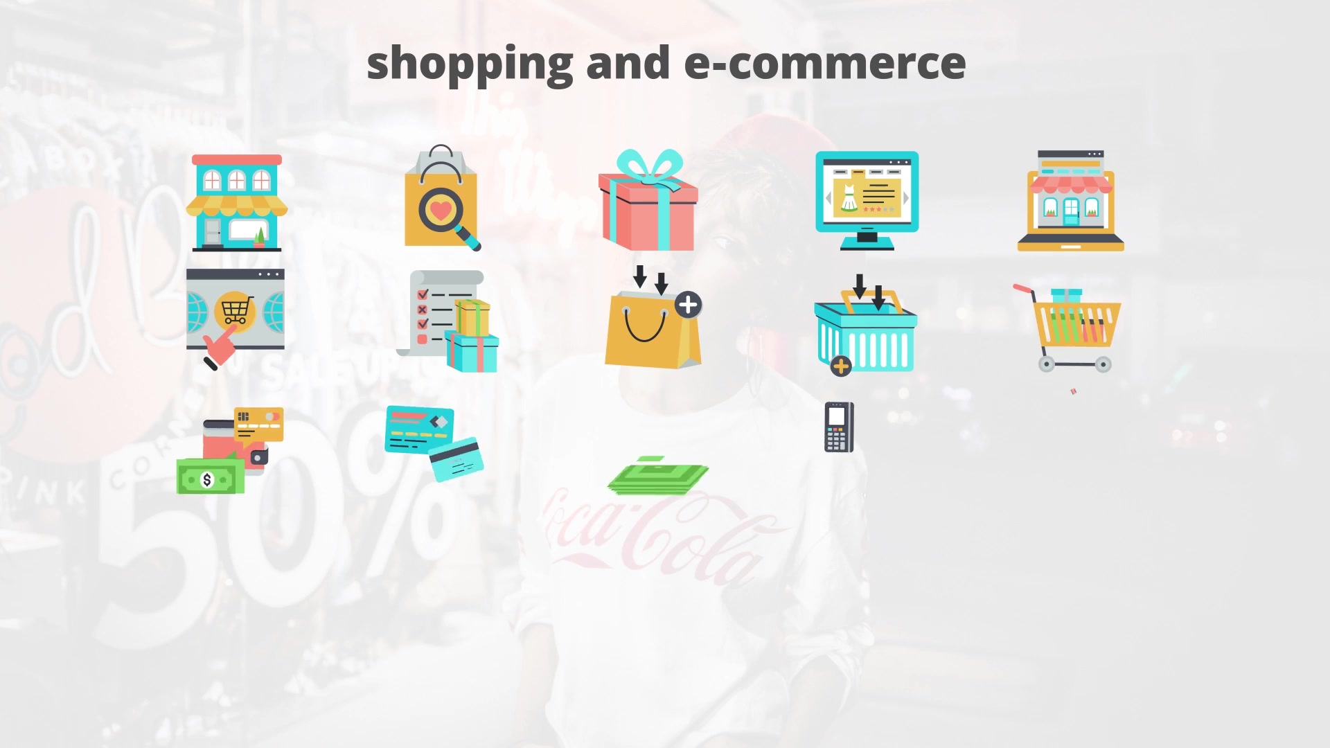 Shoping And Ecommerce Flat Animation Icons - Download Videohive 23465995