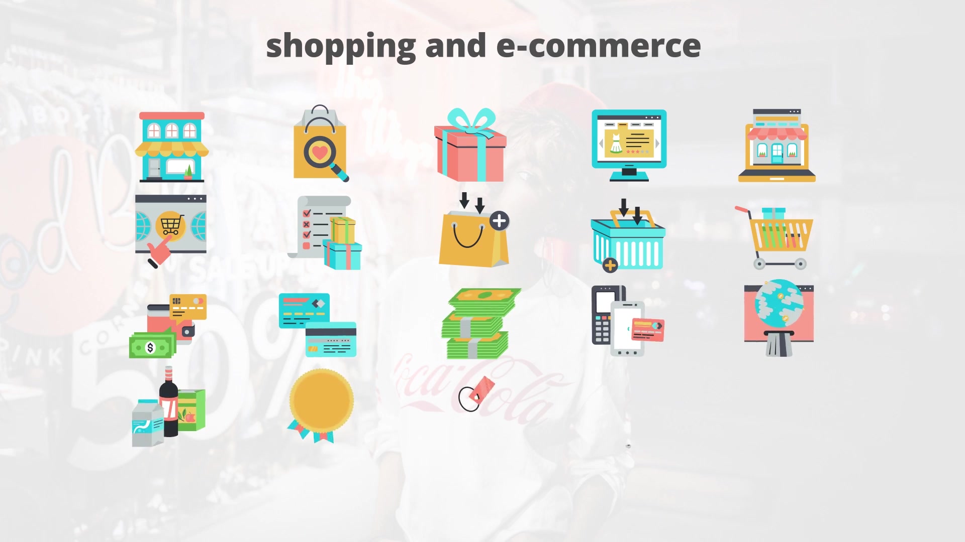 Shoping And Ecommerce Flat Animation Icons - Download Videohive 23465995