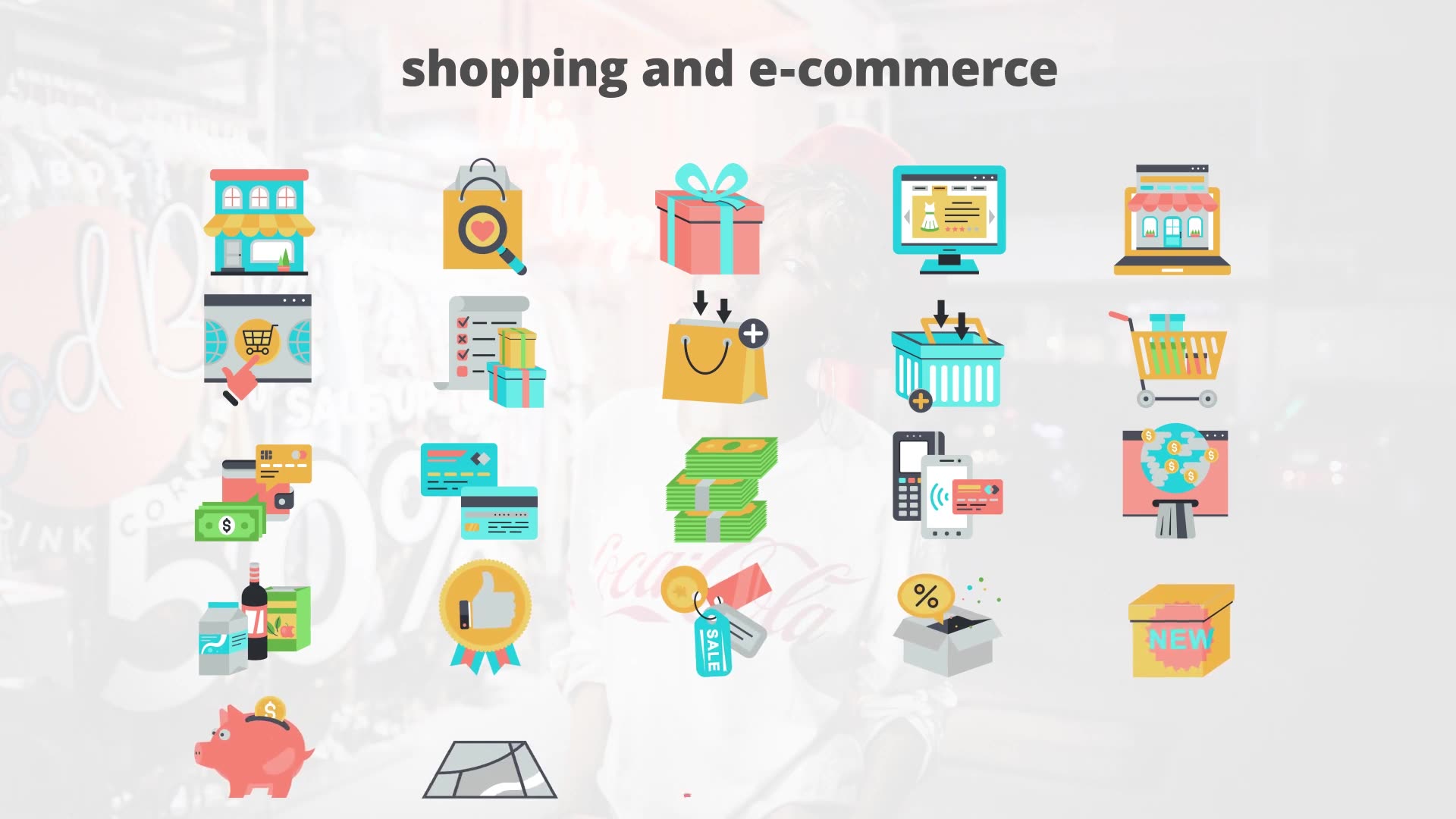 Shoping And Ecommerce Flat Animation Icons - Download Videohive 23465995