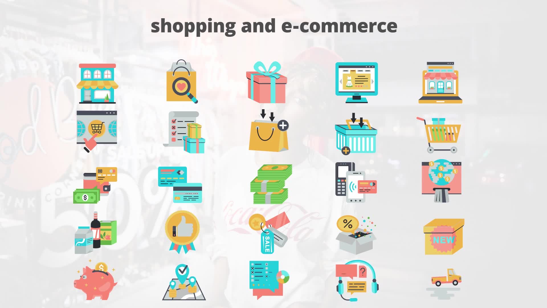 Shoping And Ecommerce Flat Animation Icons - Download Videohive 23465995