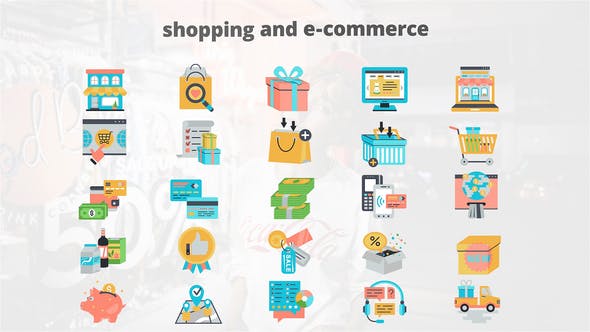 Shoping And Ecommerce Flat Animation Icons - Download Videohive 23465995