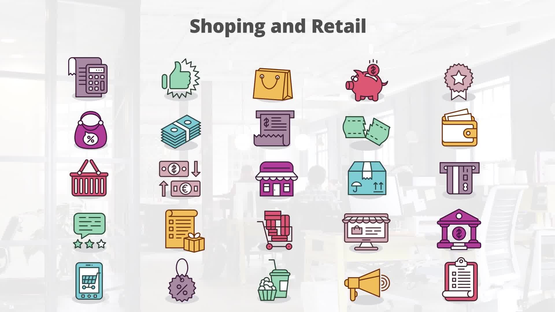 Shoping And Retail Flat Animation Icons (MOGRT) Videohive 23662201 Premiere Pro Image 10