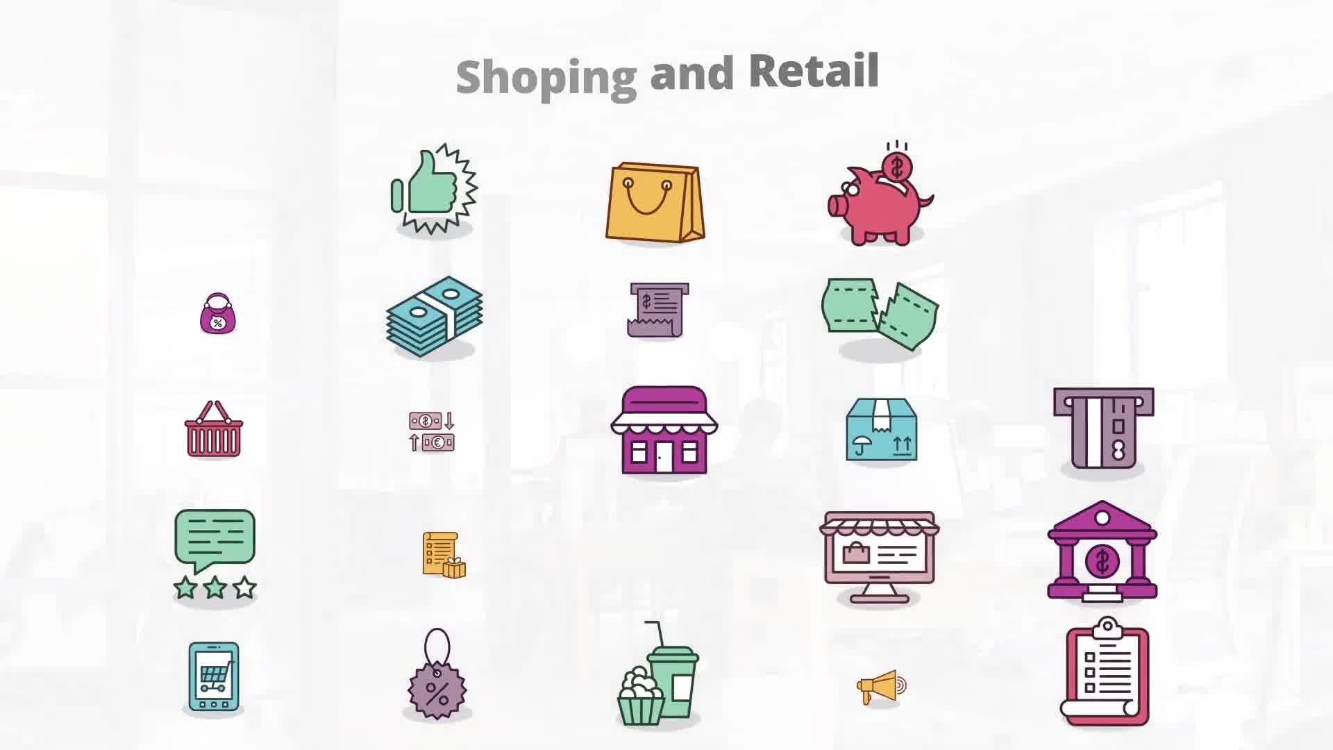 Shoping And Retail Flat Animation Icons (MOGRT) Videohive 23662201 Premiere Pro Image 11