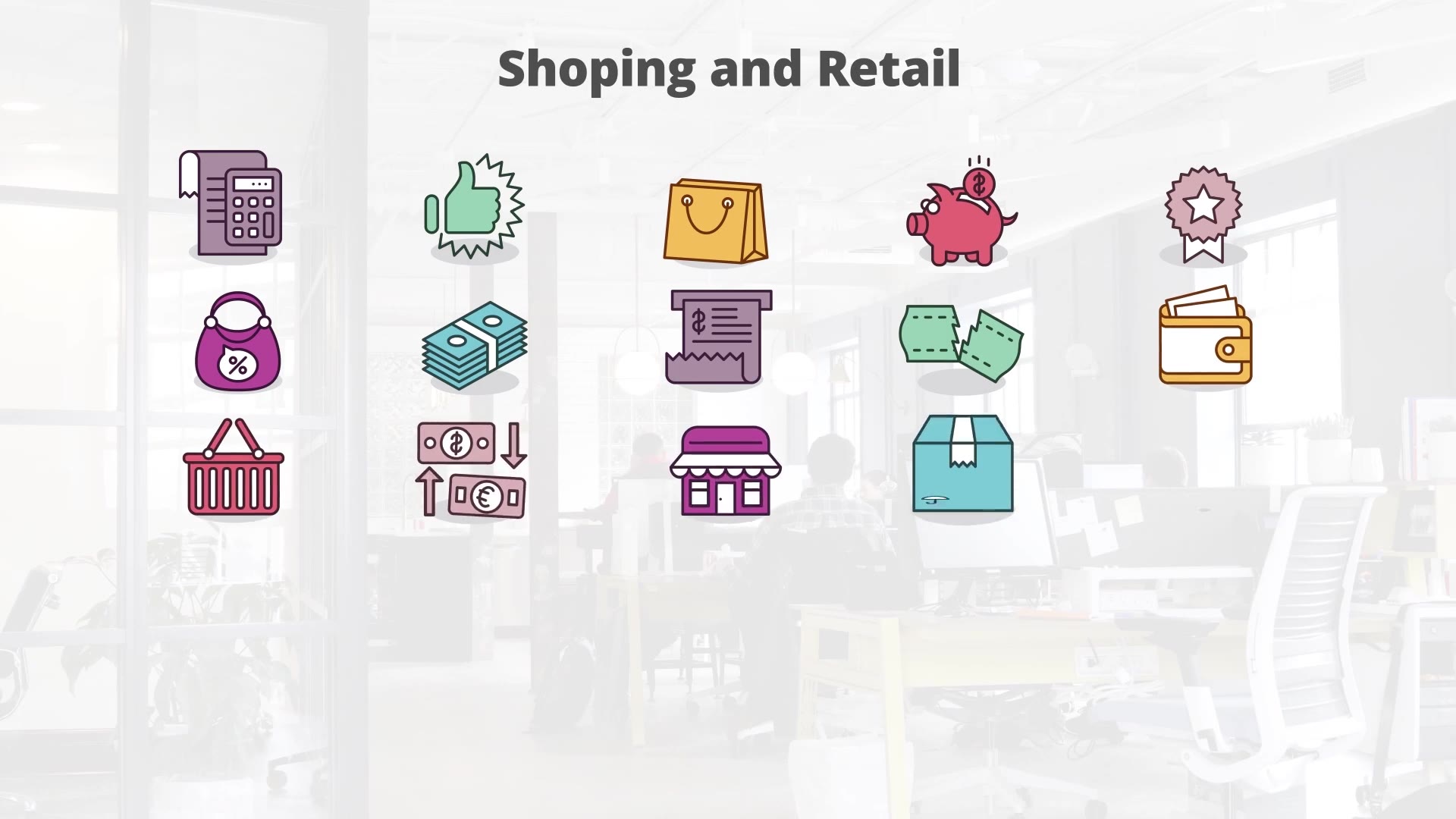 Shoping And Retail Flat Animation Icons (MOGRT) Videohive 23662201 Premiere Pro Image 6