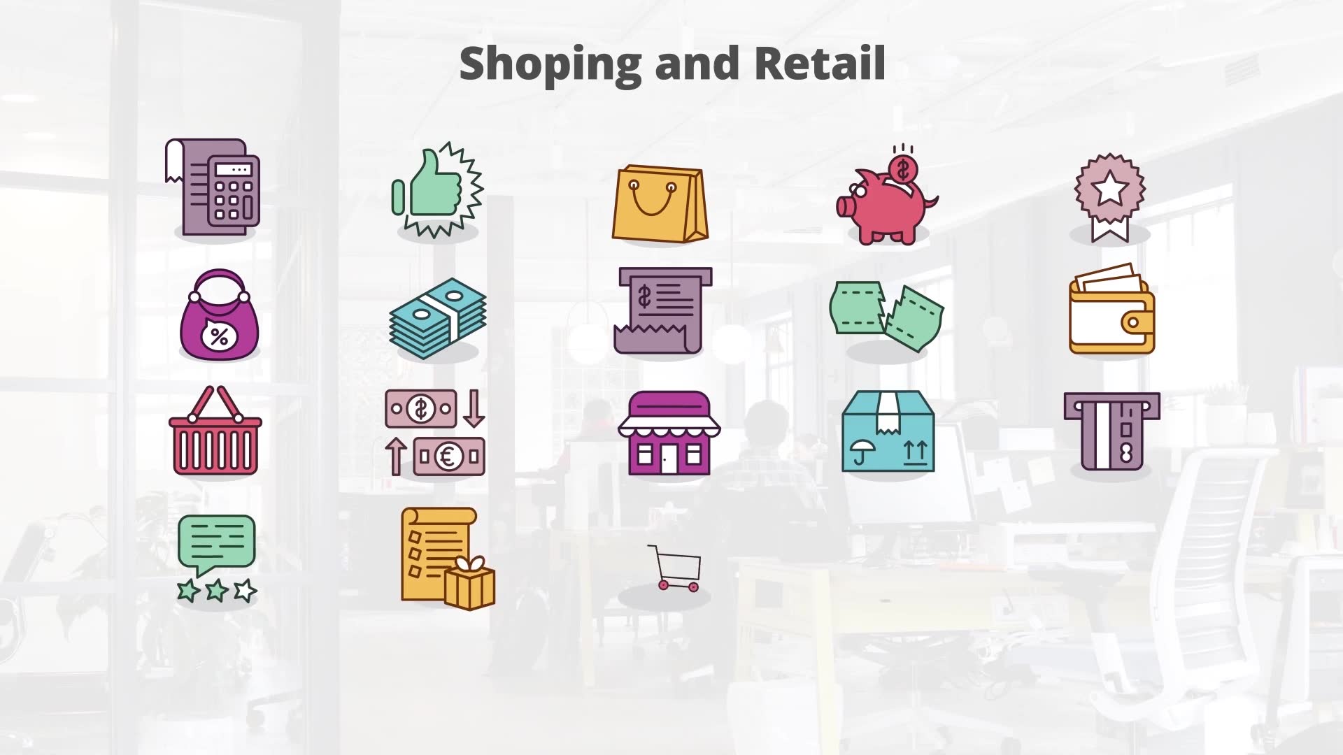 Shoping And Retail Flat Animation Icons (MOGRT) Videohive 23662201 Premiere Pro Image 7