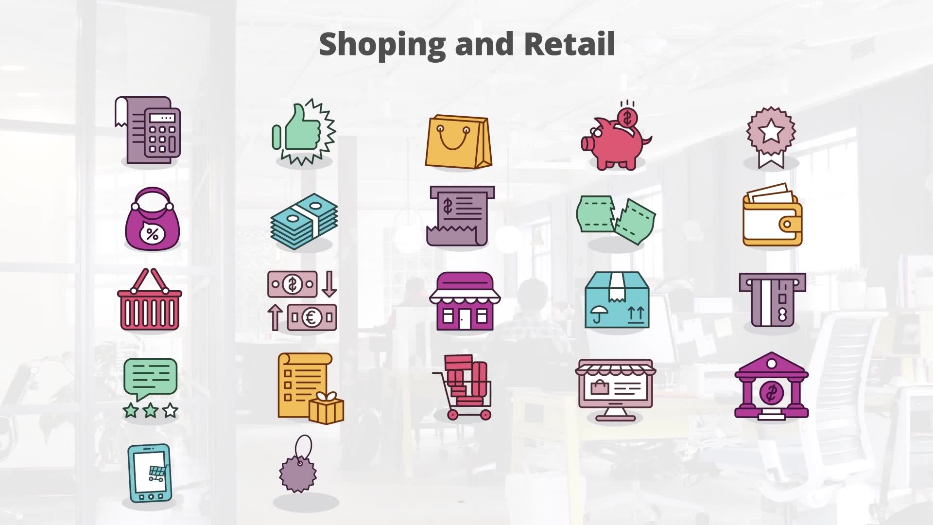 Shoping And Retail Flat Animation Icons (MOGRT) Videohive 23662201 Premiere Pro Image 8
