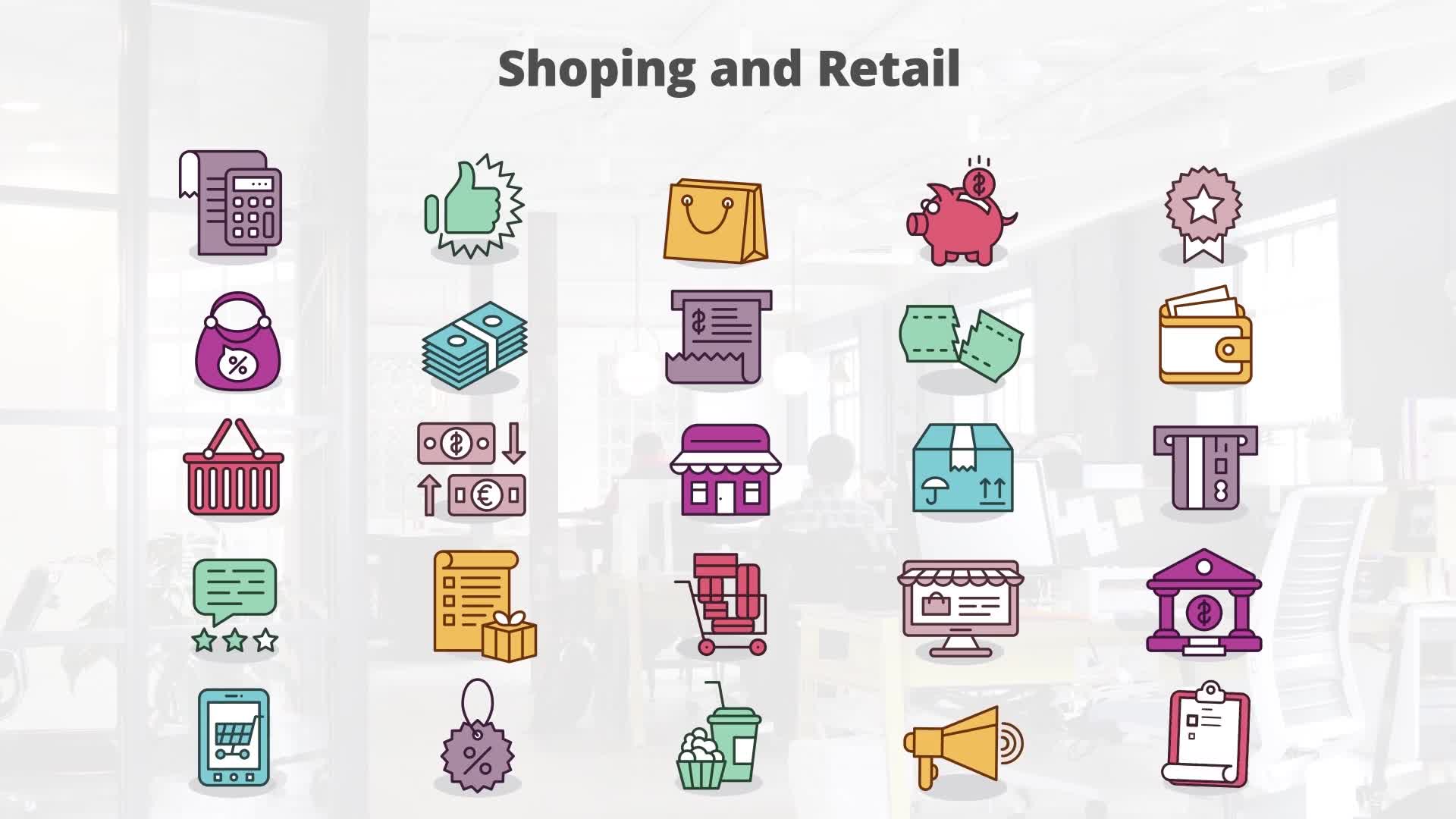 Shoping And Retail Flat Animation Icons (MOGRT) Videohive 23662201 Premiere Pro Image 9