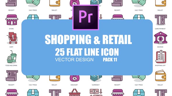 Shoping And Retail Flat Animation Icons (MOGRT) - Download Videohive 23662201