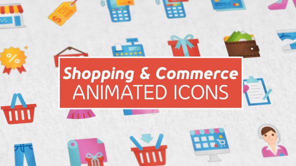 Shopping and Commerce Modern Flat Animated Icons - Download 25092219 Videohive