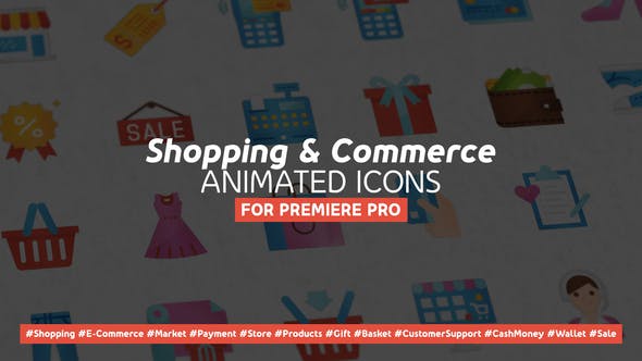 Shopping and Commerce Modern Flat Animated Icons Mogrt - 27775802 Download Videohive