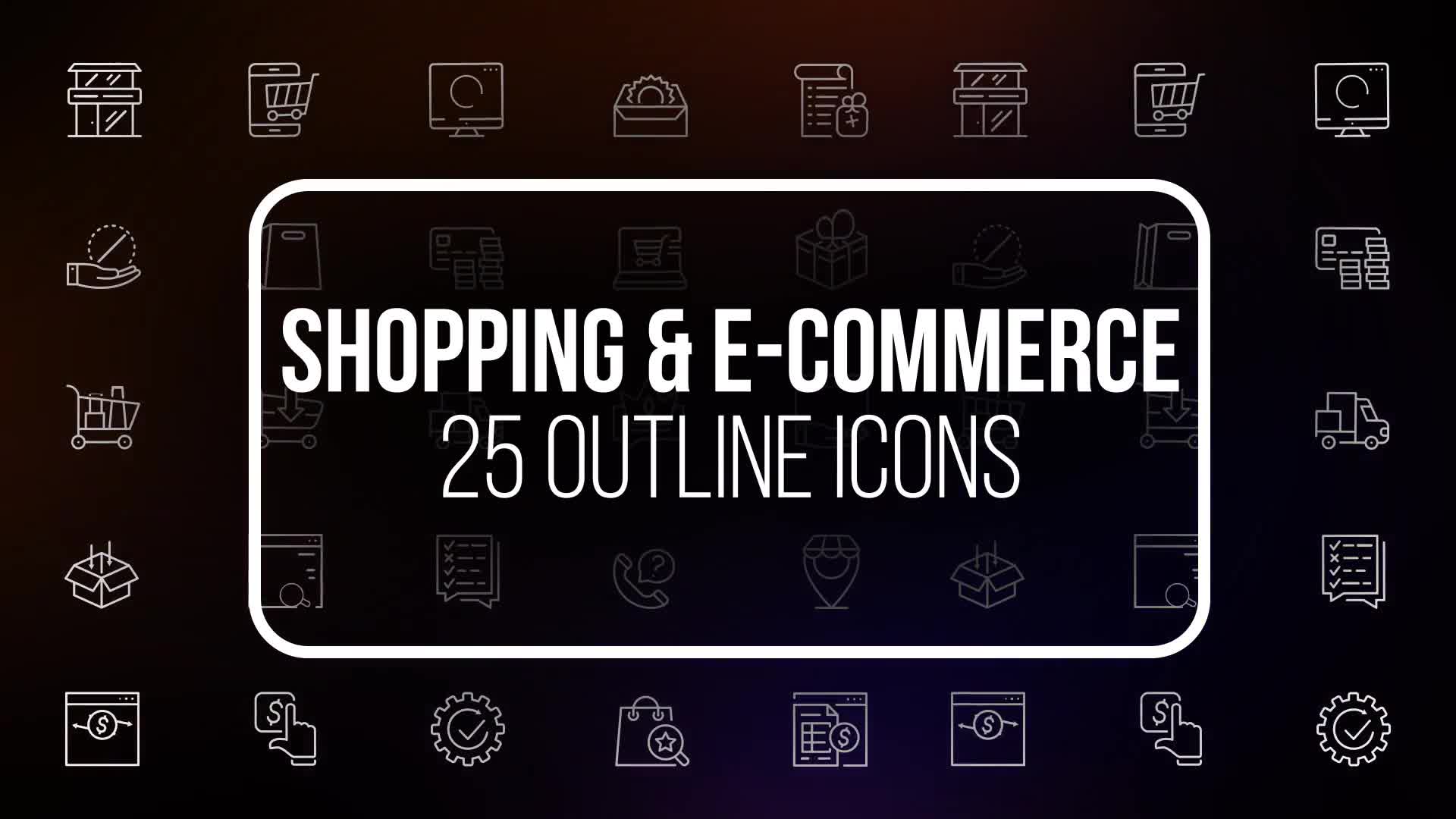 Shopping And E Commerce 25 Outline Icons - Download Videohive 23195574