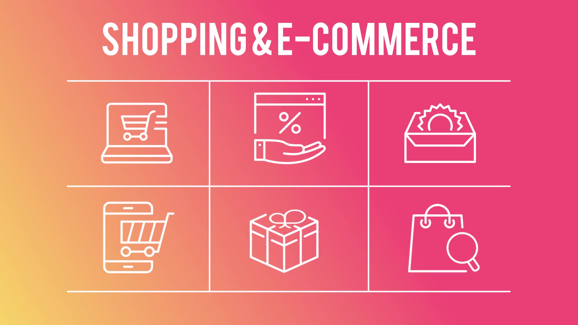 Shopping And Ecommerce 50 Thin Line Icons - Download Videohive 23172172