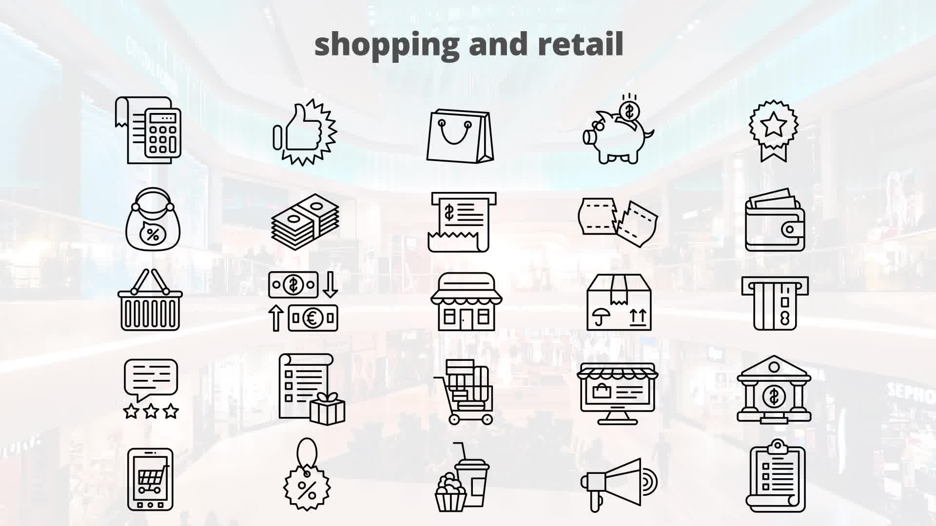 Shopping And Retail – Thin Line Icons Videohive 23595869 After Effects Image 10