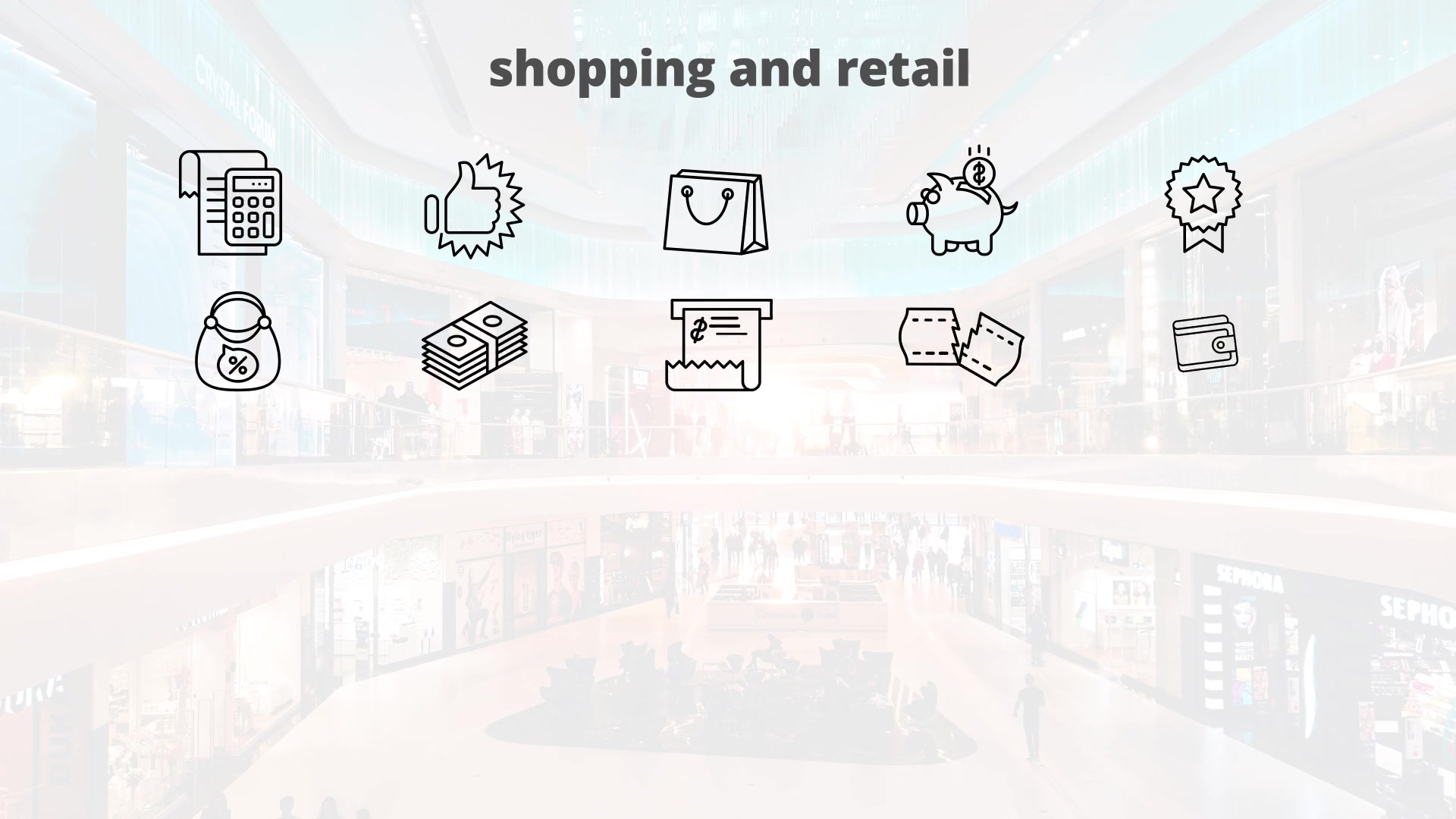 Shopping And Retail – Thin Line Icons Videohive 23595869 After Effects Image 5